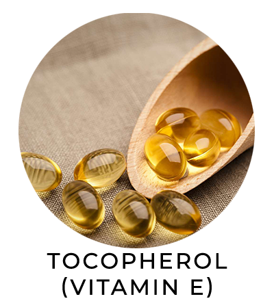 Tocopherol (Vitamin E), a natural ingredient used in cosmetics and skin care products and NobuLash Mascara